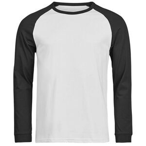 Tee Jays Unisex Adult Unlabeled Baseball T-Shirt / White/Black